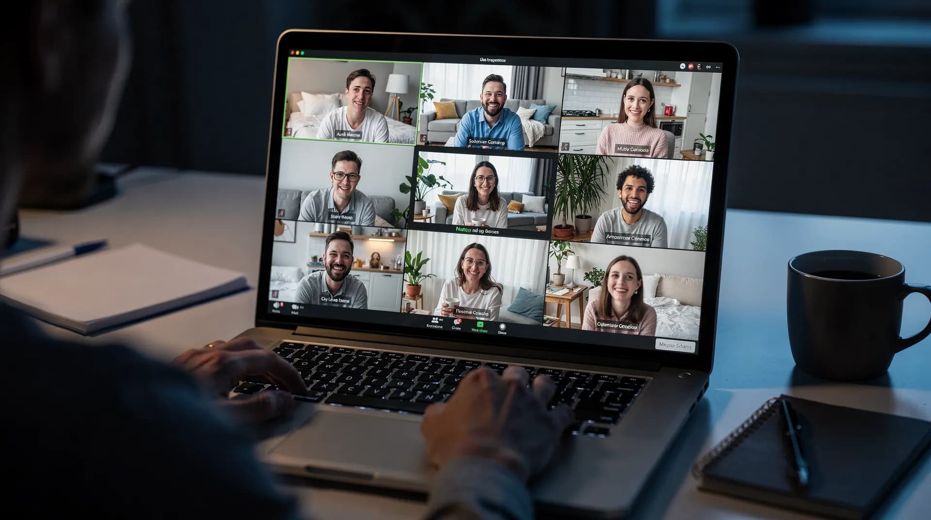 Video call connecting multiple people remotely