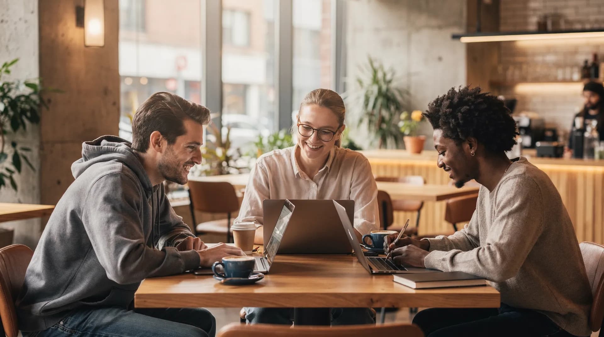 Group of friends watching content together on their devices